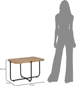 Черна/естествена ратанова масичка за кафе 55x75 cm Cebu – Mauro Ferretti