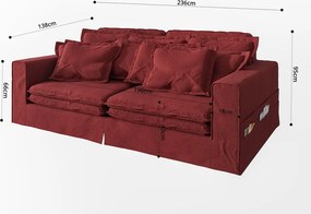 Червен диван 236 cm Nora – Ropez