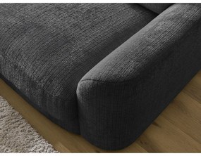 Черен шенилов ъглов диван (ляв ъгъл) Leonore – Bobochic Paris