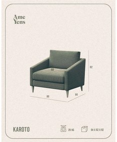 Бежово кадифено кресло Karoto - Ame Yens