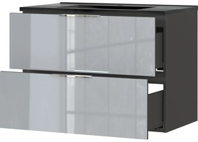 Стенен шкаф с мивка в черен и сив цвят 81x61 cm Vasio – Germania