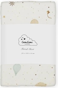 Еластичен детски чаршаф от органичен памук в цвят слонова кост 70x140 cm Dreamland – Cam Cam Copenhagen