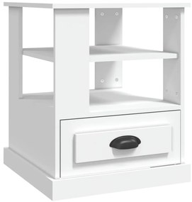 816408 vidaXL Странична маса, бяла, 50x50x60 см, инженерно дърво