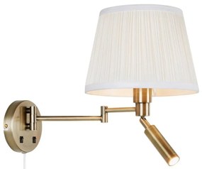 Markslöjd 109017- LED стенна лампа PIVOT 1xE27/40W/230V + LED/4W кремава/месинг