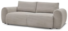 Светлосиво-бежов разтегателен диван от рипсено кадифе 257 cm Lucien – Bobochic Paris