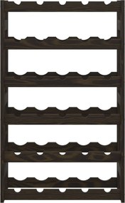 Поставка за вино за 30 бутилки, черна, бор масив