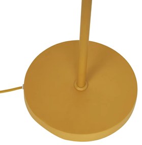 Ретро подова лампа горчично жълта с матирано стъкло - Феде