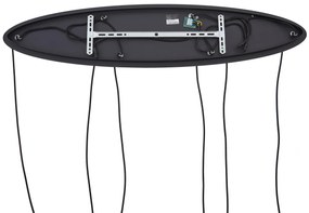 Модерен висящ лампион черен с бяло стъкло правоъгълен 6-лампи - Misty