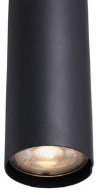 Модерен висящ полилей черен с димно стъкло 6-светлинен - Duplantis