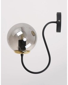 Черна и сива стенна лампа ø 15 cm Oslo – Squid Lighting