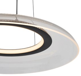 Дизайнерска висяща лампа черна и прозрачна с 3-степенно димиране - Scacrylic