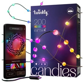 Twinkly TWKP200RGB-G - LED RGB Димируем коледни лампички 200xLED 14 м USB Wi-Fi