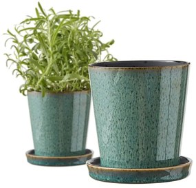 Глинено покритие за кашпа ø 10 cm Gastro Green/Black – Bitz