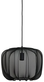 Черно висящо осветително тяло с текстилен абажур ø 40 cm Plumeria – Light &amp; Living