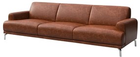 Червено-кафяв кожен диван , 240 cm Puzo - MESONICA