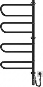 Електрически въртящ се сушилник за кърпи ELECTRA 120W/230V 102,5×44,5 см, неръждаема стомана/черен, десен