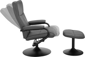 Сив релаксиращ фотьойл с табуретка от изкуствена кожа Istad – Støraa