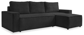 Антрацитен разтегателен ъглов диван от рипсено кадифе (променлив) Brave Dave – Miuform