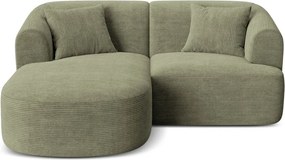 Зелен ъглов диван от рипсено кадифе (ляв ъгъл) Campi – Cosmopolitan Design