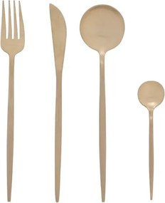 Комплект златни прибори Secret de Gourmet Ida, Инокс, 24 части