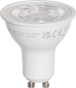 Комплект от 5 GU10 50mm LED крушки прозрачни 7.5W 800 lm 3000K