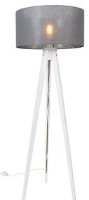 Модерен триножник за подова лампа бял със сив нюанс 50 см - Tripod Classic