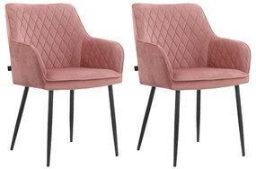 Светлорозови тапицирани трапезни столове в комплект 2 бр. Elvira – Støraa