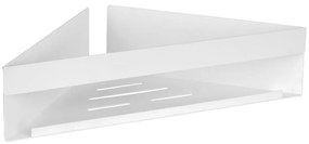 Ъглов рафт за баня без пробиване от неръждаема стомана в матово бял цвят Genova – Wenko