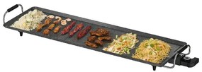 Електрическа скара Teppanyaki Royalty Line RL-TP18210, 1800W, 70x23 см, Мраморно покритие, 5 нива, Термостат, Черен