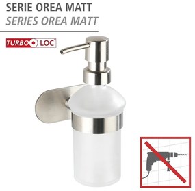 Матово-сребриста самозалепващ стъклен диспенсер за сапун 200 ml Orea – Wenko