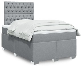 3292762 vidaXL Боксспринг легло с матрак, светлосиво, 120x200 см, плат