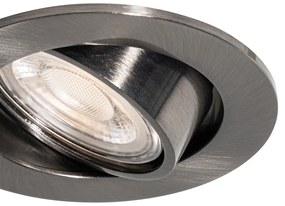Set van 6 moderne inbouwspots gunmetal GU10 50mm rond kantelbaar - Cisco