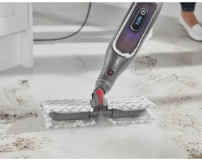 Парочистачка Shark S6003EU, 1200W, 0.35 л, 3 настройки, Технология Klick'n Flip, Steam Blaster, Dirt Grip подложки, Сив/Виолетов