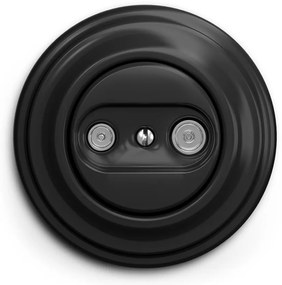 Kliklap - Ретро абонатна розетка TV+R (проходна) с черна рамка