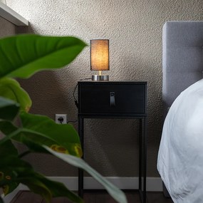 Модерна настолна лампа черна със стомана - Milo 2