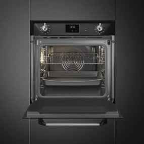 Фурна за вграждане Smeg SOP6900TN, 3000W, 68 л, Клас A, 9 функции и 5 нива на готвене, Самопочистване, Таймер, 30-280C, Черен