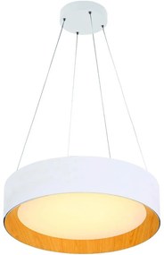 LED Пендел LED/30W/230V 3000K бял/дъб