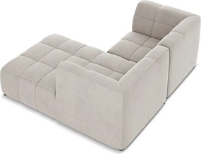 Бежов кадифен ъглов диван (десен ъгъл) Aloha – Makamii