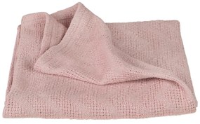 Розово плетено бебешко одеяло от органичен памук 80x80 cm Lil Planet - Roba