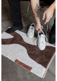 Бяло-кафяв памучен килим подходящ за пране 50x80 cm Figura – Mette Ditmer Denmark