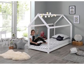 Бяло детско легло за къща , 90 x 200 cm Cabane - Vipack