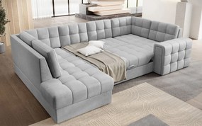 Ъглов диван Bale U-Светлосив-Ляв