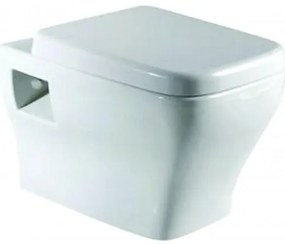 Конзолна тоалетна чиния ICC 5320 PVC SEAT, седалка и капак, порцелан, бял, 53.5x36x33см