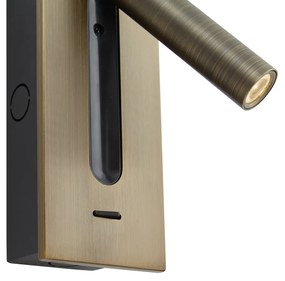 Модерна стенна лампа тъмен бронз с LED - Plaza