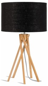 Настолна лампа с черен абажур и бамбукова конструкция Kilimanjaro - Good&amp;Mojo