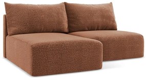 Разтегателен ъглов диван с място за съхранение в тухлен цвят (ляв ъгъл) Kalena – Makamii