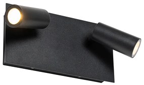 Модерен външен стенен аплик черен с LED 2-светлина IP54 - Simon