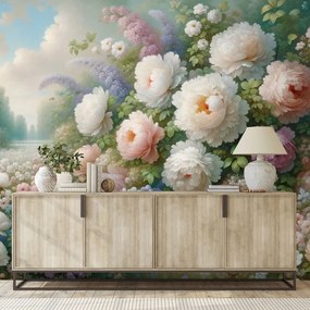 Тапет – Пастелна цветна градина