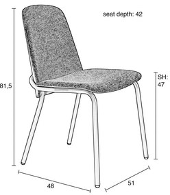 Тъмносиви трапезни столове в комплект от 2 броя Clip - Zuiver