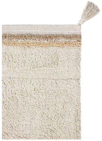 Кремав ръчно изработен памучен килим подходящ за пране 90x130 cm Bloom Natural – Lorena Canals